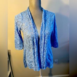 Emi & Ice Baby Blue Medium Lace Cardigan